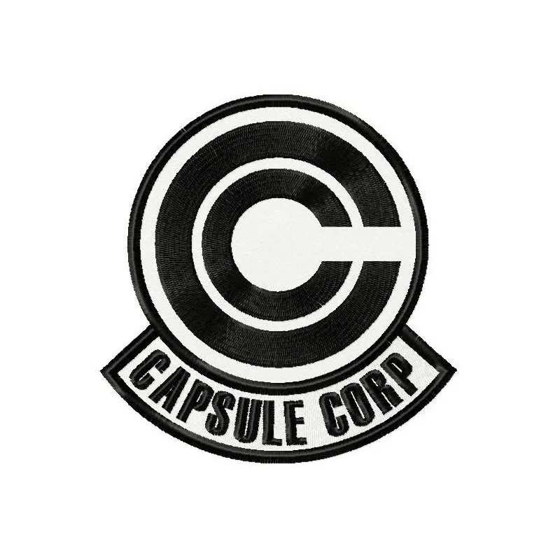 Capsule Corp logo embroidery design preview featuring a bold and iconic motif for gaming enthusiasts.