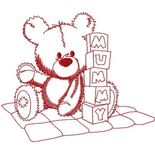 Teddy Bear with cubs embroidery design - Embroidery Design