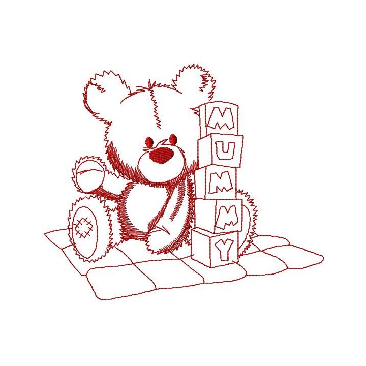 Teddy Bear with cubs embroidery design - Embroidery Design