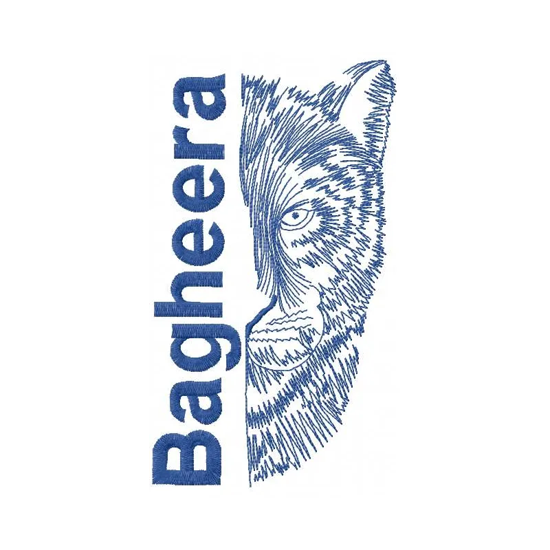 Preview of the Bagheera 2 embroidery design from The Jungle Book, showcasing a detailed stitched motif.