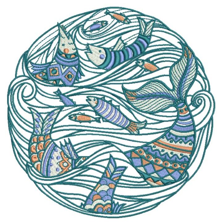 Fish time 2 embroidery design - Embroidery Design