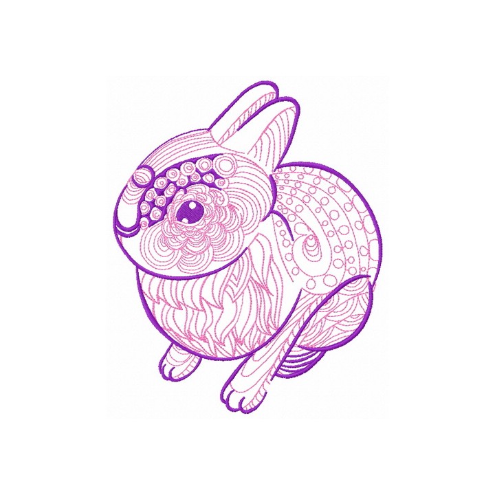 Mosaic bunny 2 embroidery design - Embroidery Design
