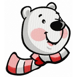 Polar bear face 2 embroidery design - Embroidery Design
