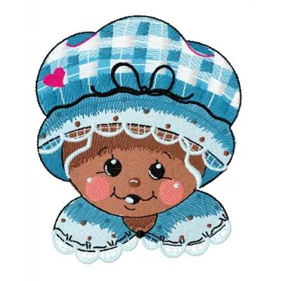 Preview of the Gingerbread Granny 3 embroidery design featuring a whimsical gingerbread character, perfect for holiday proje…