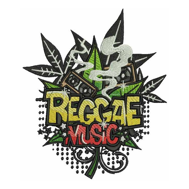 Reggae music embroidery design - Embroidery Design