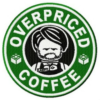 Overpriced coffee embroidery design - Embroidery Design