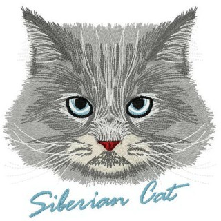 Siberian cat embroidery design - Embroidery Design