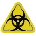Preview of the Biohazard road symbol 2 embroidery design, ideal for police and emergency services applications.