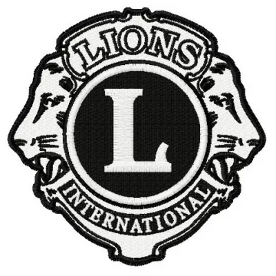 Lions Clubs International logo 2 embroidery design showcasing a vibrant stitched motif for social service projects.