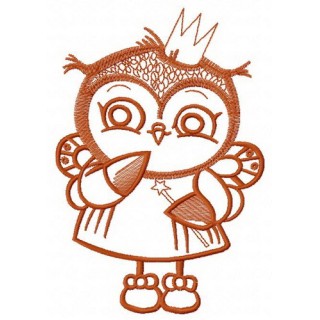 Owl princess 2 embroidery design - Embroidery Design