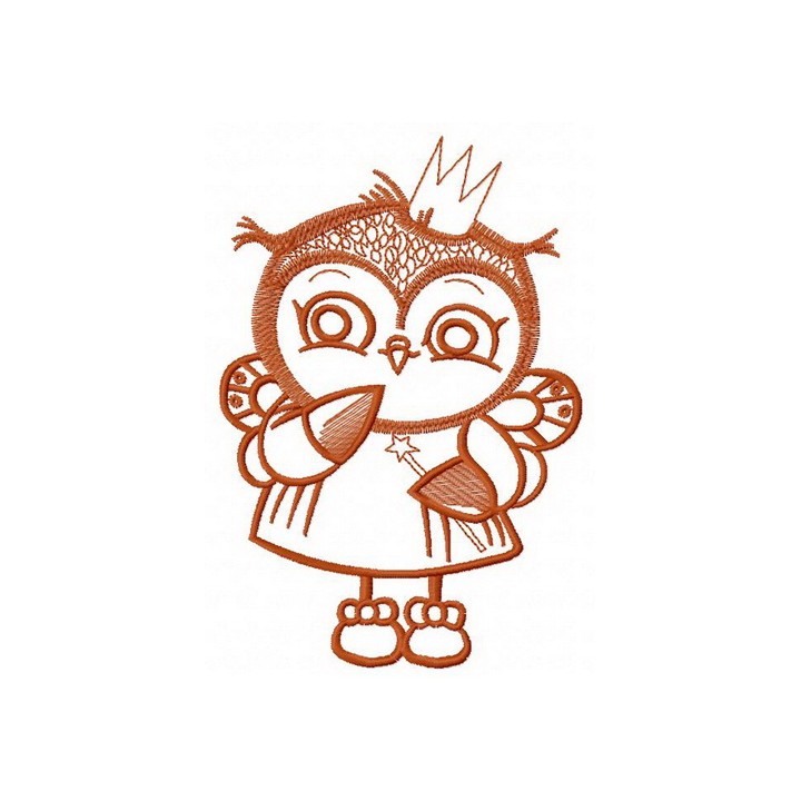Owl princess 2 embroidery design - Embroidery Design
