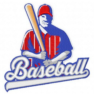 Baseball player 12 embroidery design - Embroidery Design