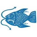 Mosaic fish 2 embroidery design showcasing vibrant sea life patterns ideal for stitching on various fabrics.