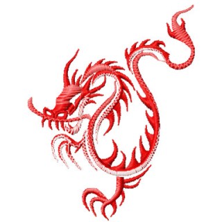 Flamed dragon embroidery design - Embroidery Design