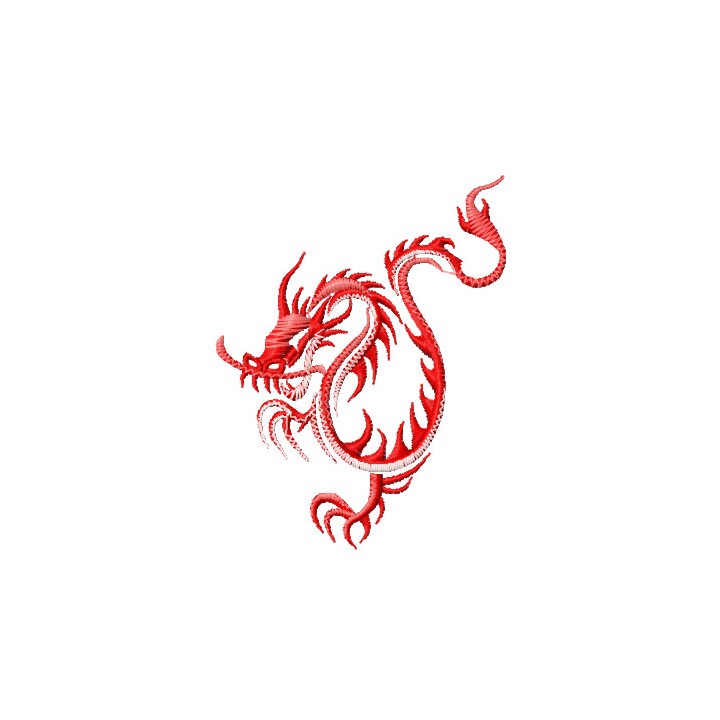 Flamed dragon embroidery design - Embroidery Design