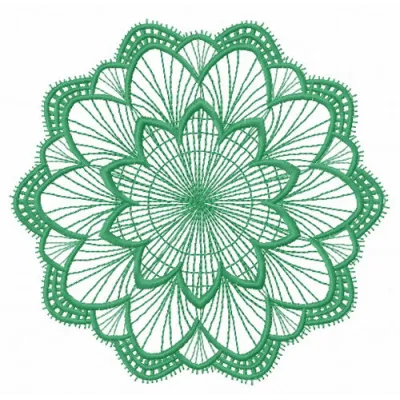 Lace doily 15 embroidery design showcasing intricate snowflake patterns, ideal for decorative stitching projects.