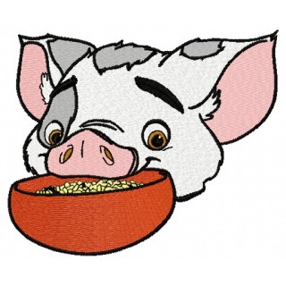Pua with bowl 3 embroidery design - Embroidery Design