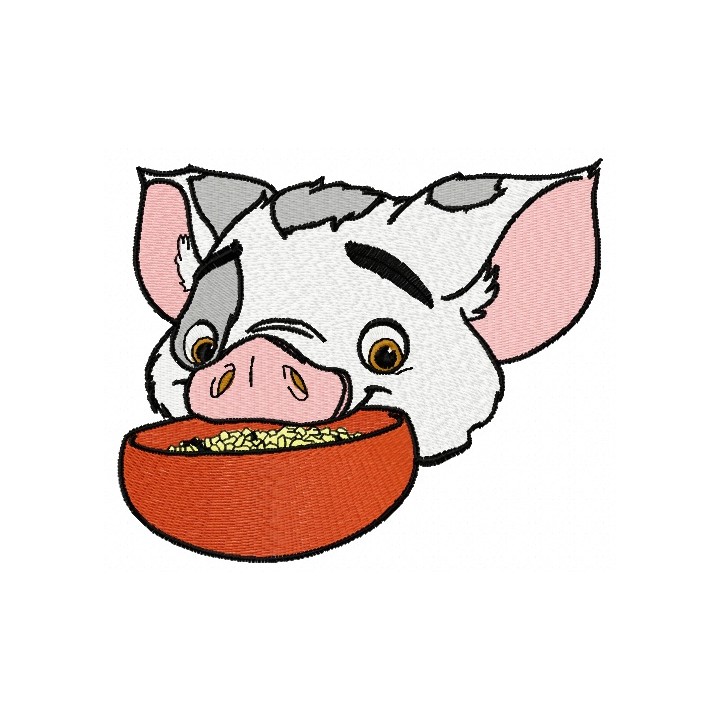 Pua with bowl 3 embroidery design - Embroidery Design