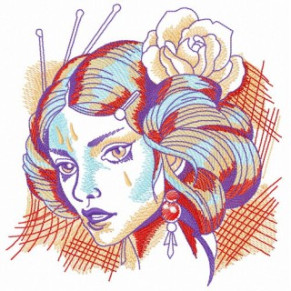 Lamenting Lady embroidery design - Embroidery Design