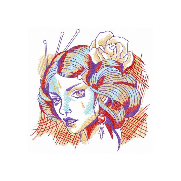 Lamenting Lady embroidery design - Embroidery Design