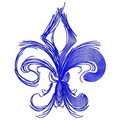Fleur-de-lis embroidery design showcasing intricate details, ideal for embellishing home decor and apparel.