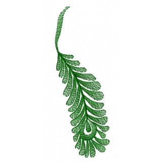 Green feather embroidery design - Embroidery Design