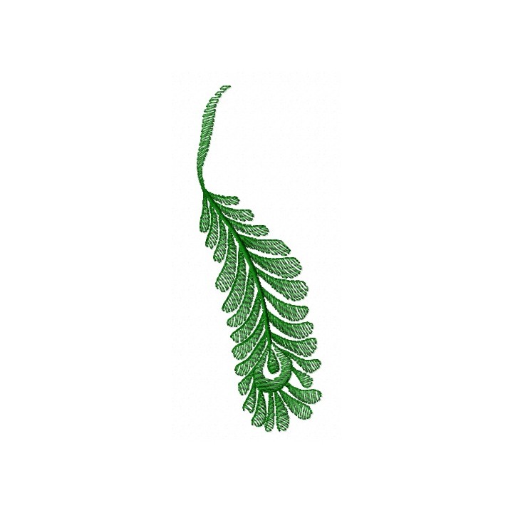 Green feather embroidery design - Embroidery Design