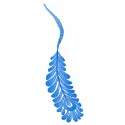 Preview of a blue feather embroidery design, showcasing intricate details for FSL and decorative projects.