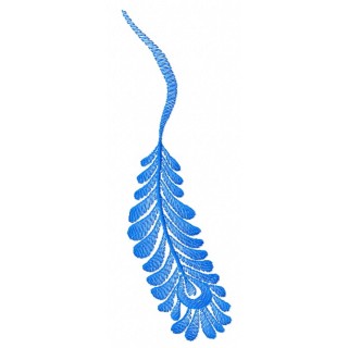 Blue feather embroidery design - Embroidery Design