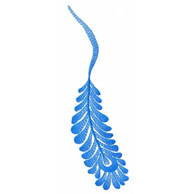 Preview of a blue feather embroidery design, showcasing intricate details for FSL and decorative projects.