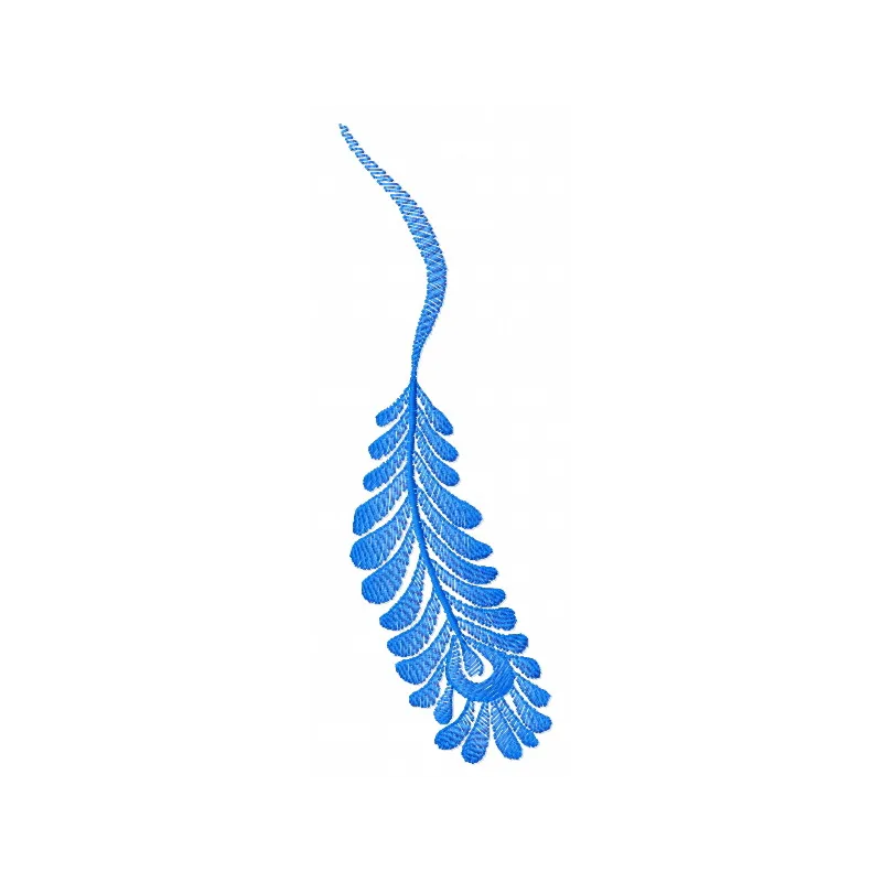 Preview of a blue feather embroidery design, showcasing intricate details for FSL and decorative projects.