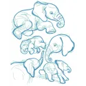 Preview of the Elephant Sketch 5 embroidery design featuring a charming elephant outline, ideal for various fabric projects.
