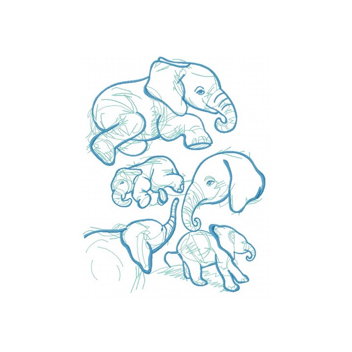 Elephant sketch 5 embroidery design - Embroidery Design