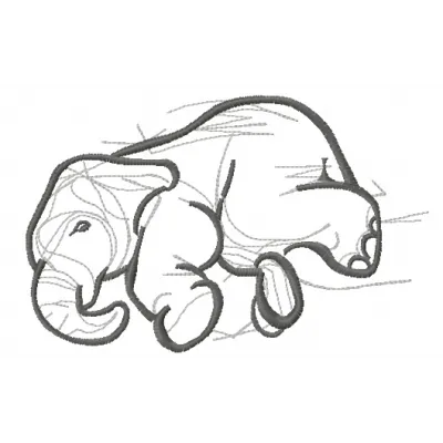 Preview of the Elephant Sketch 4 embroidery design, showcasing a charming elephant motif for creative stitching projects.