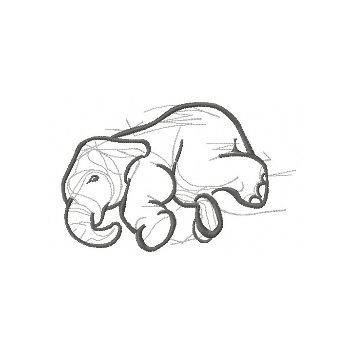 Elephant sketch 4 embroidery design - Embroidery Design