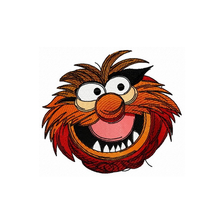 Animal smiling embroidery design - Embroidery Design