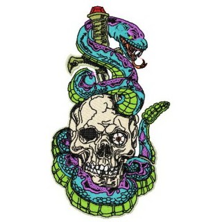 Scull, sword, snake embroidery design - Embroidery Design