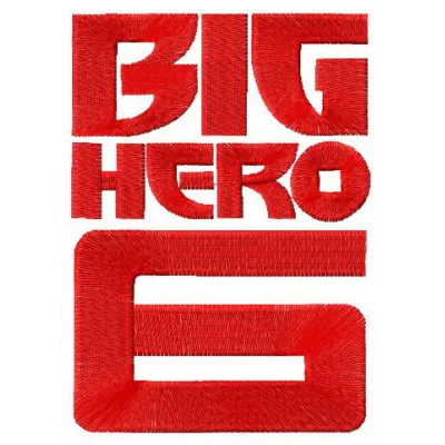 Big Hero 6 logo embroidery design preview showcasing intricate stitching patterns for creative projects.