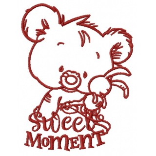 Baby bear with toy 4 embroidery design - Embroidery Design