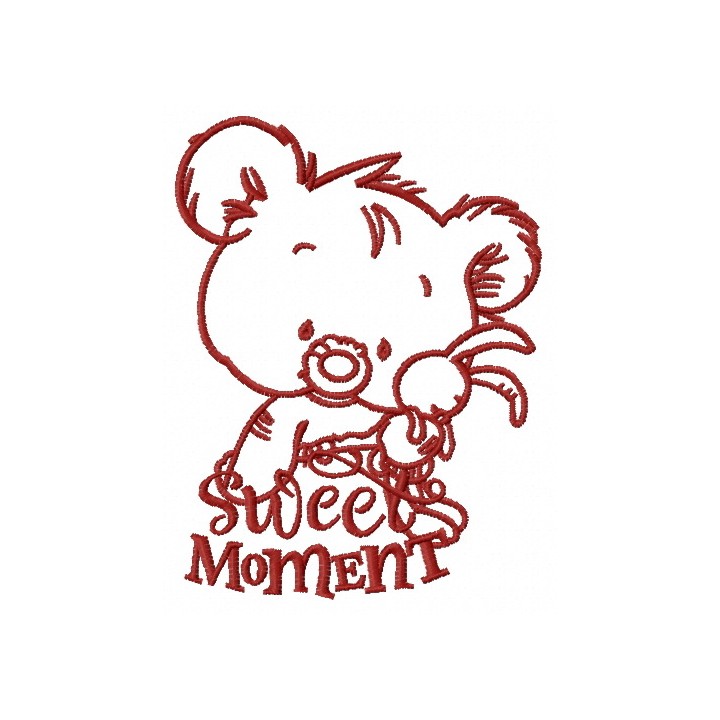 Baby bear with toy 4 embroidery design - Embroidery Design