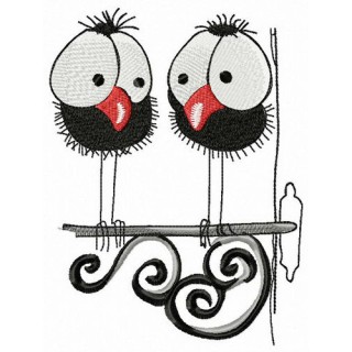 Couple of birdies embroidery design - Embroidery Design
