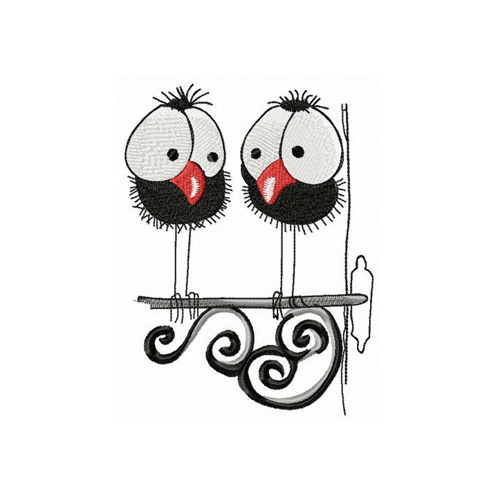 Couple of birdies embroidery design - Embroidery Design
