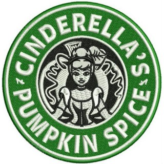 Cinderella's pumpkin spice embroidery design - Embroidery Design