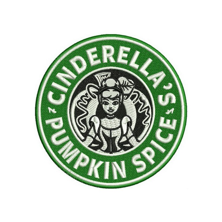 Cinderella's pumpkin spice embroidery design - Embroidery Design
