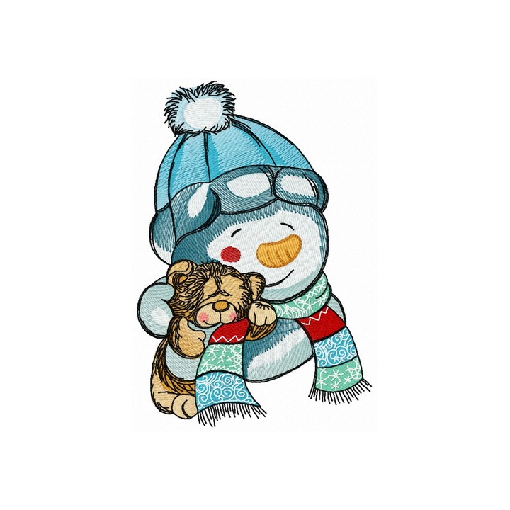 Teddy bear for snowman 3 embroidery design - Embroidery Design
