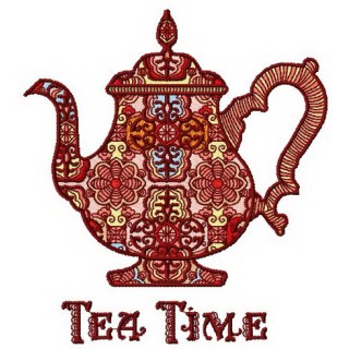 Tea time embroidery design - Embroidery Design