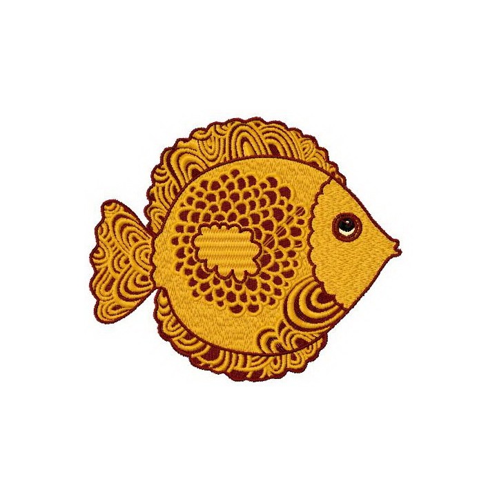 Golden fish embroidery design - Embroidery Design