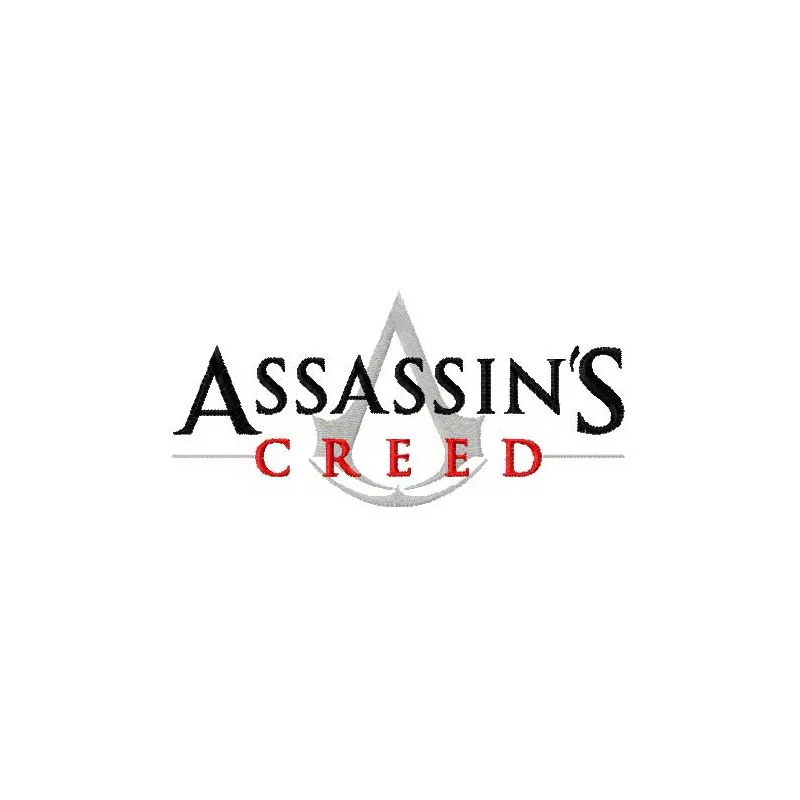 Embroidery design featuring the iconic Assassin's Creed logo, ideal for gaming enthusiasts and custom projects.