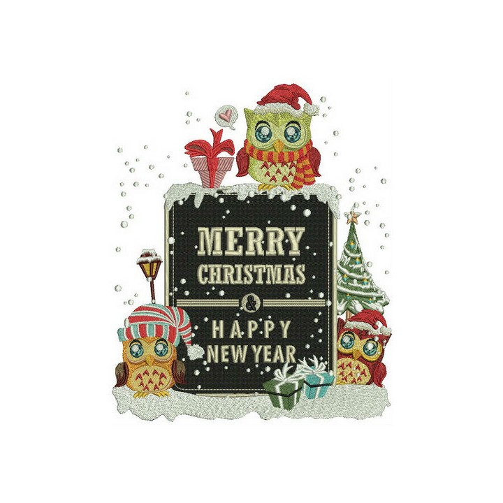 Owl's poster embroidery design - Embroidery Design