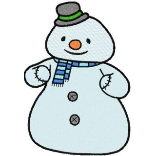 Snowman with hat embroidery design - Embroidery Design